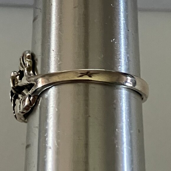 Gorgeous sterling silver rose and leaves ring - Picture 4 of 8